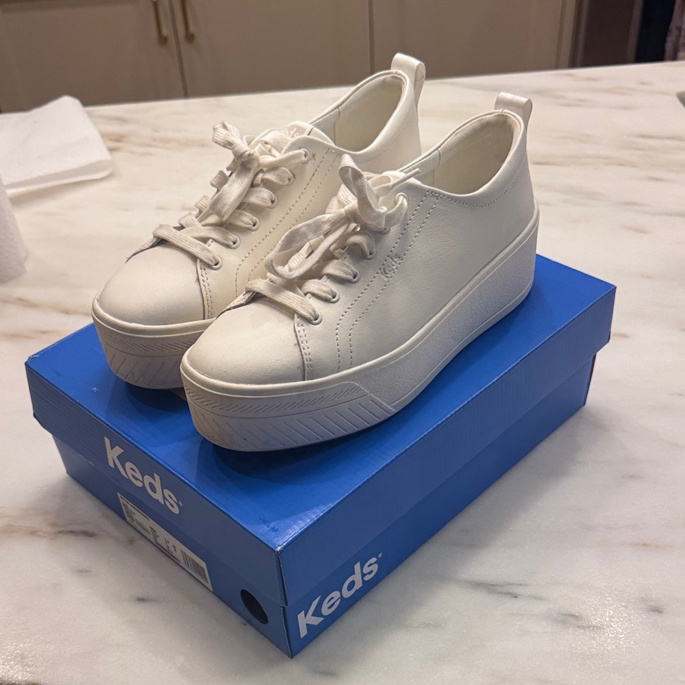 Keds Classic White Platform Shoes